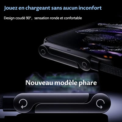 ⚡Câble chargeur invisible 2 en 1 – Recharge rapide, support pour téléphone intégré